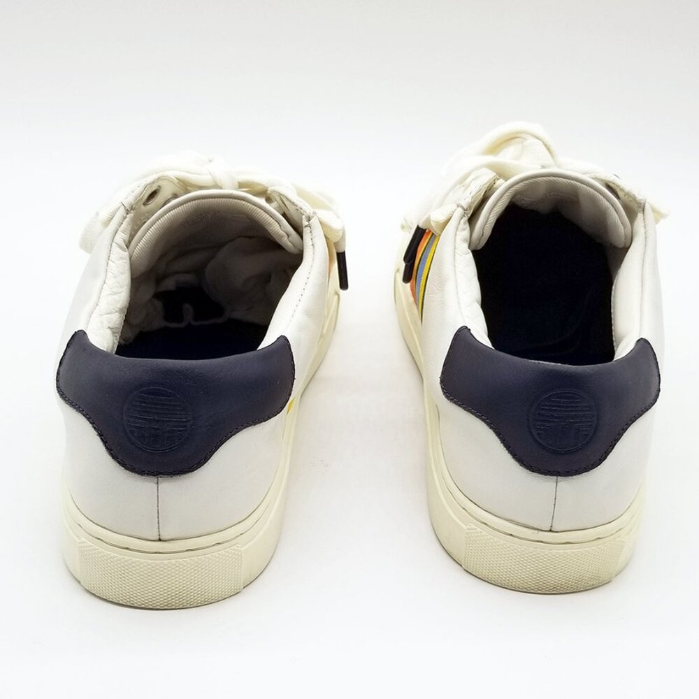 Tory Burch Sport Ruffled Rainbow Striped Leather Sneakers Size 9.5 Preppy $228 - Picture 7 of 16